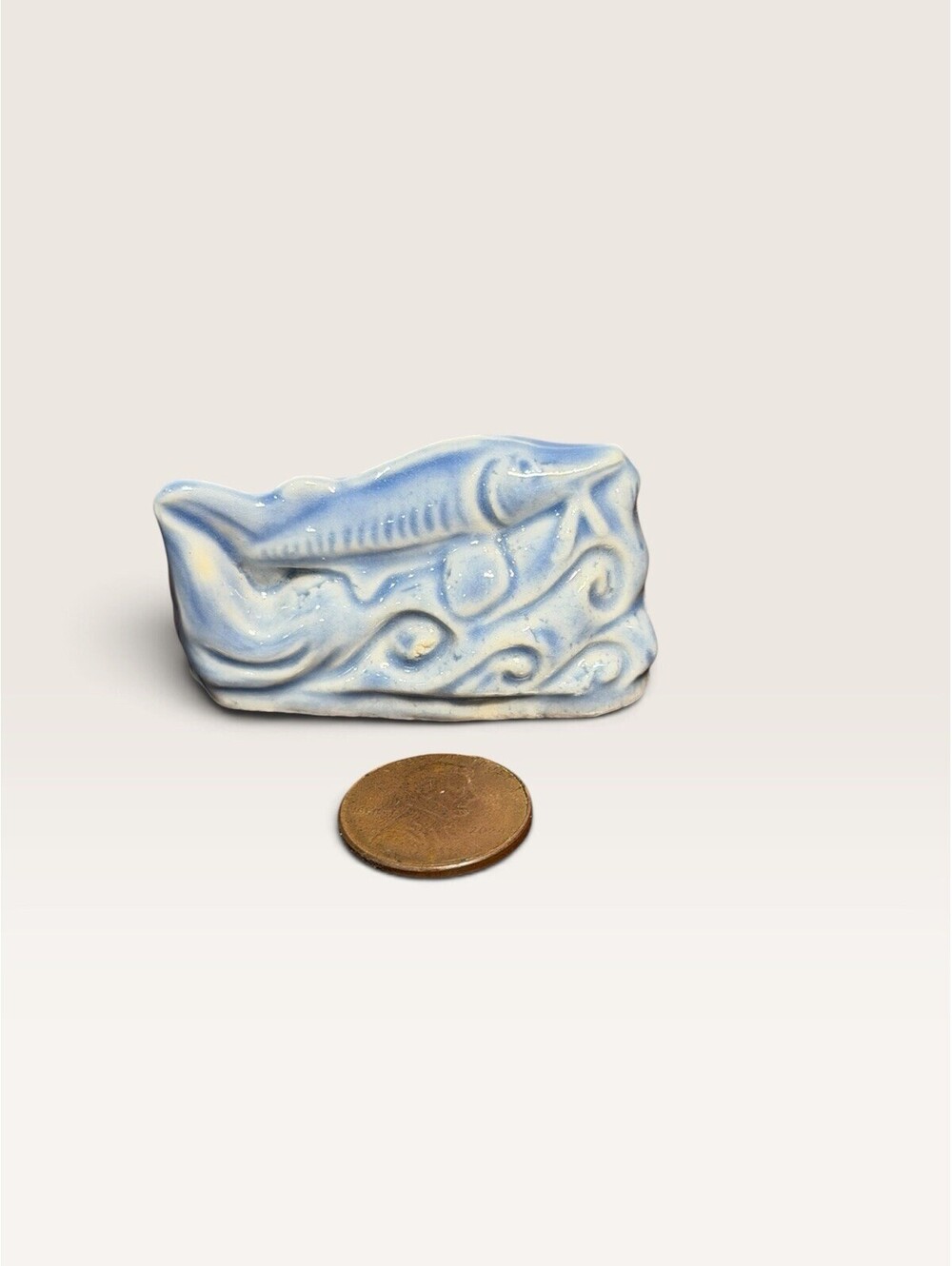 Wade Whimsies Blue Sturgeon Figurine Red Rose Tea England  Endangered Species
